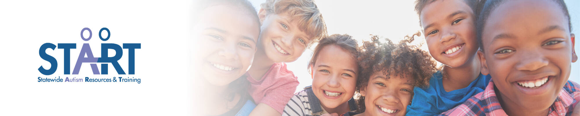 Children smiling with START logo